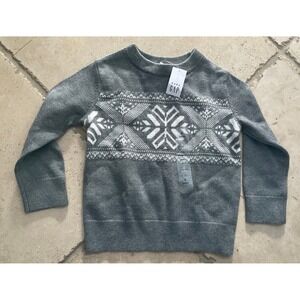 NWT Baby Gap gray snowflake pullover sweater - size 18-24 months